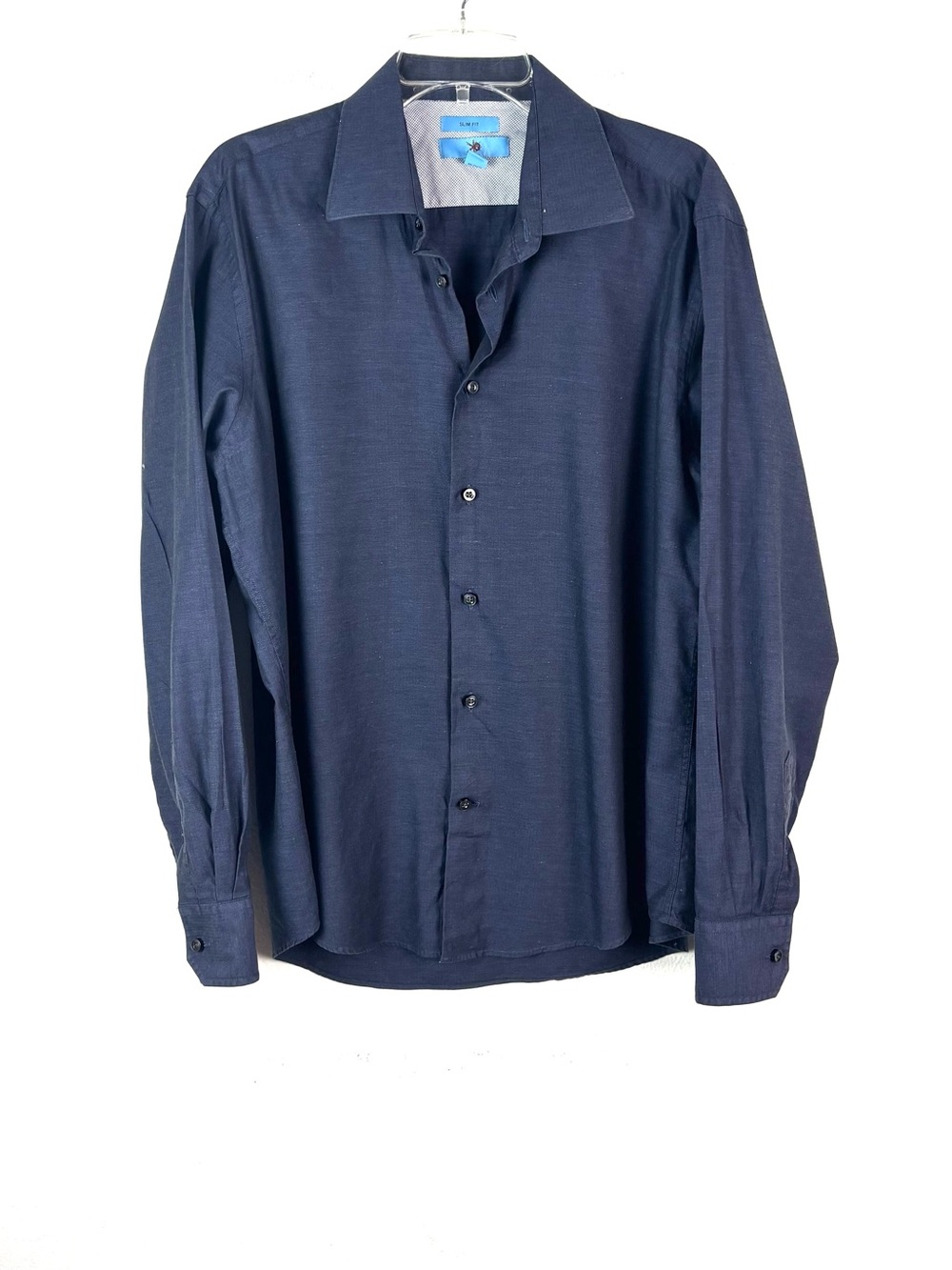Egara Navy Slim Fit Button-Up Shirt XL